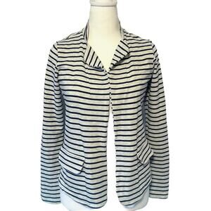 Anthropologie Dolan‎ Nautical Gray Navy Blue Striped Blazer Jacket Size Small